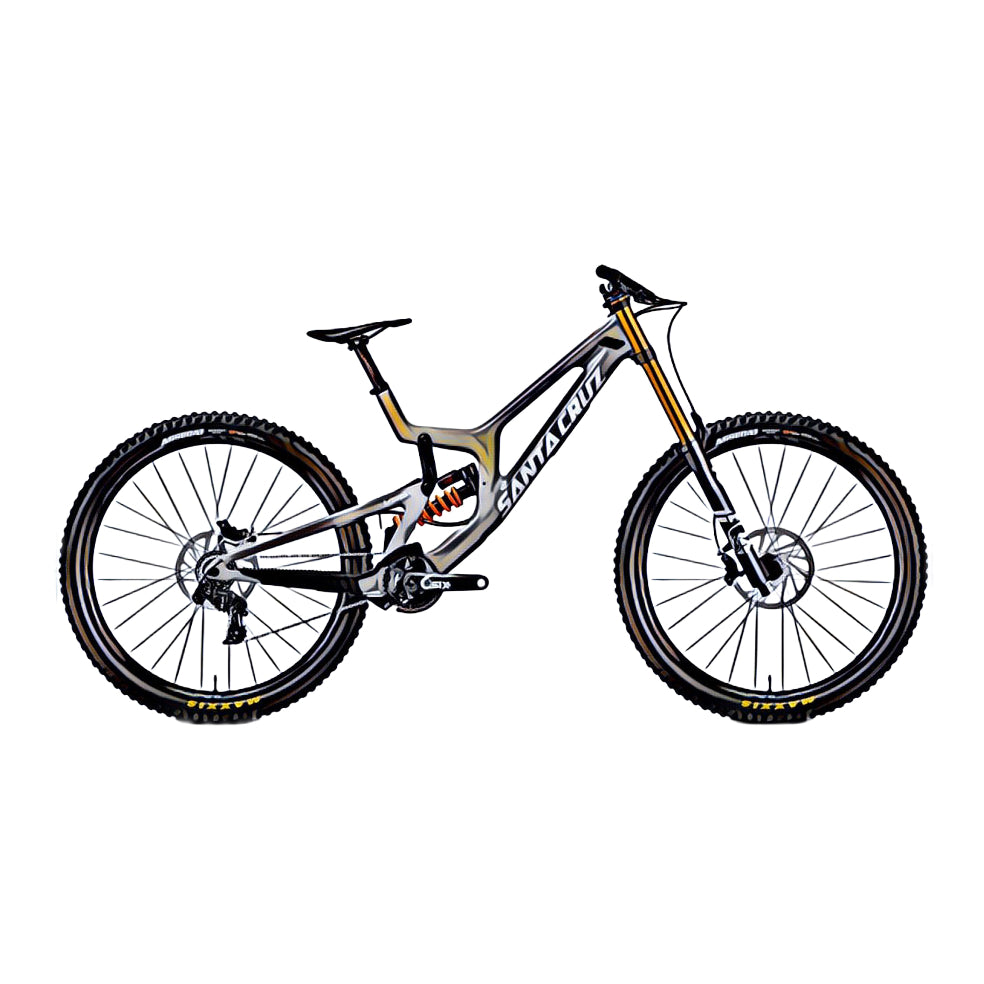 Santa Cruz V10 MTB – side view, compatible model for the frame protection kit